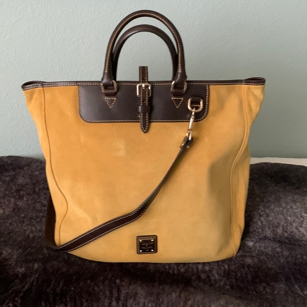 Dooney & Bourke large tan suede tote